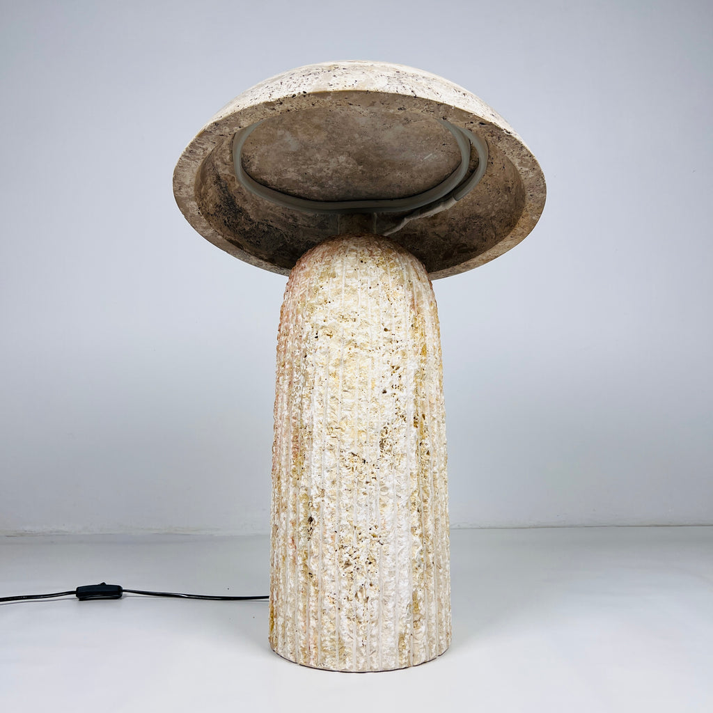 Mushroom Travertine Table Lamp