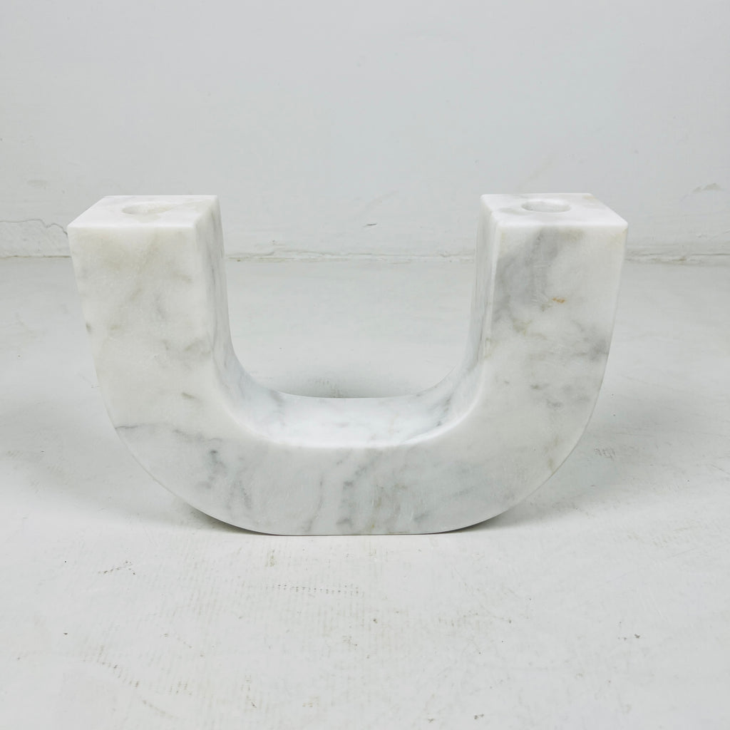 U-Shaped Marble Candle Stand