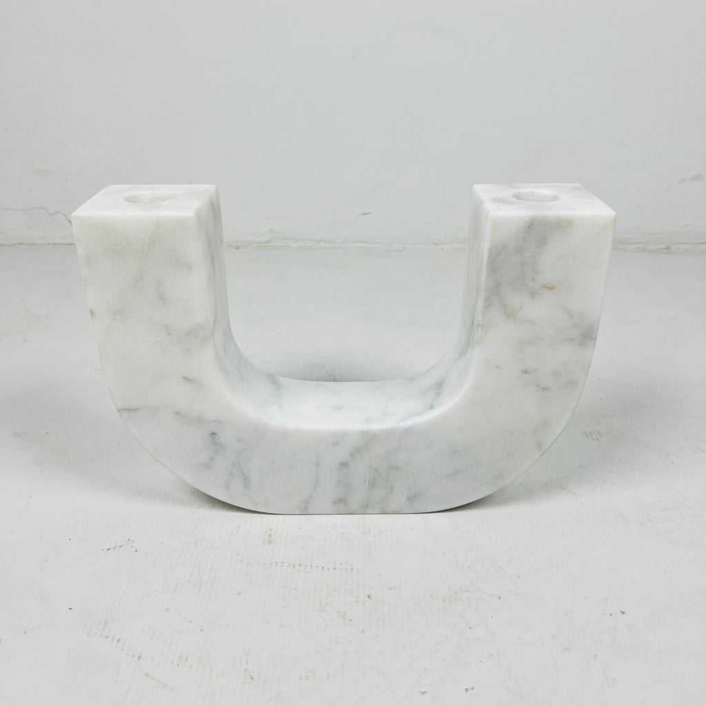 U-Shaped Marble Candle Stand