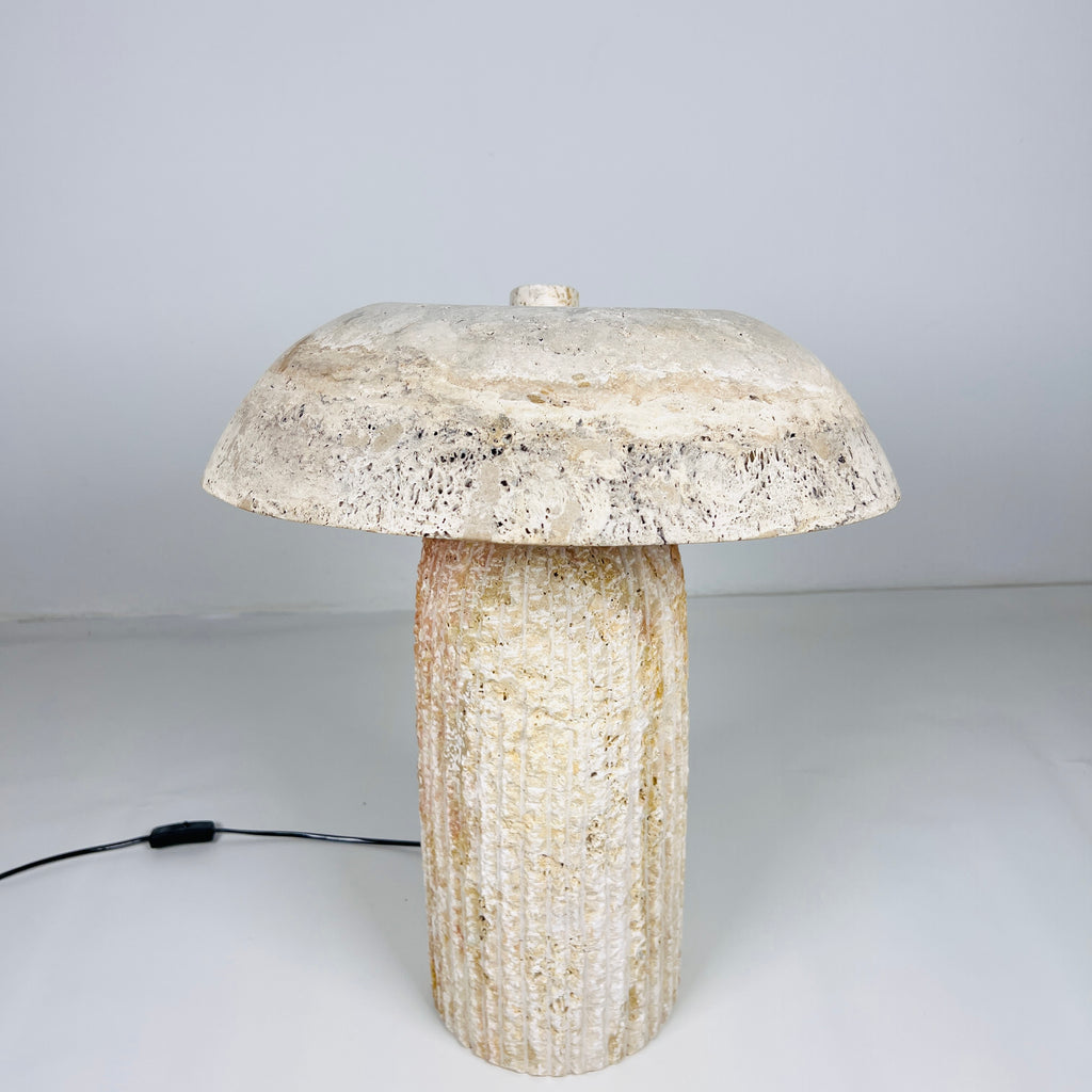 Mushroom Travertine Table Lamp