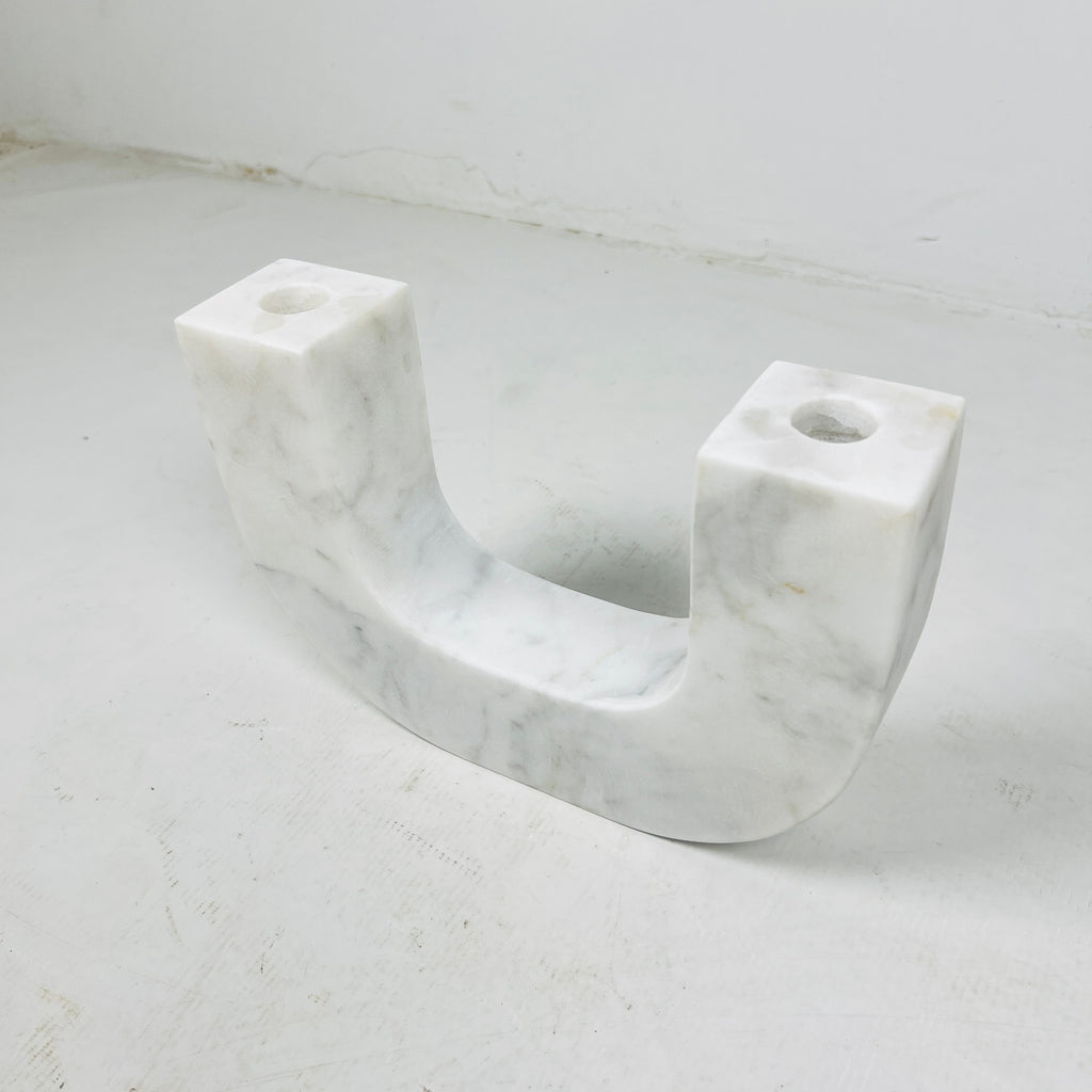 U-Shaped Marble Candle Stand