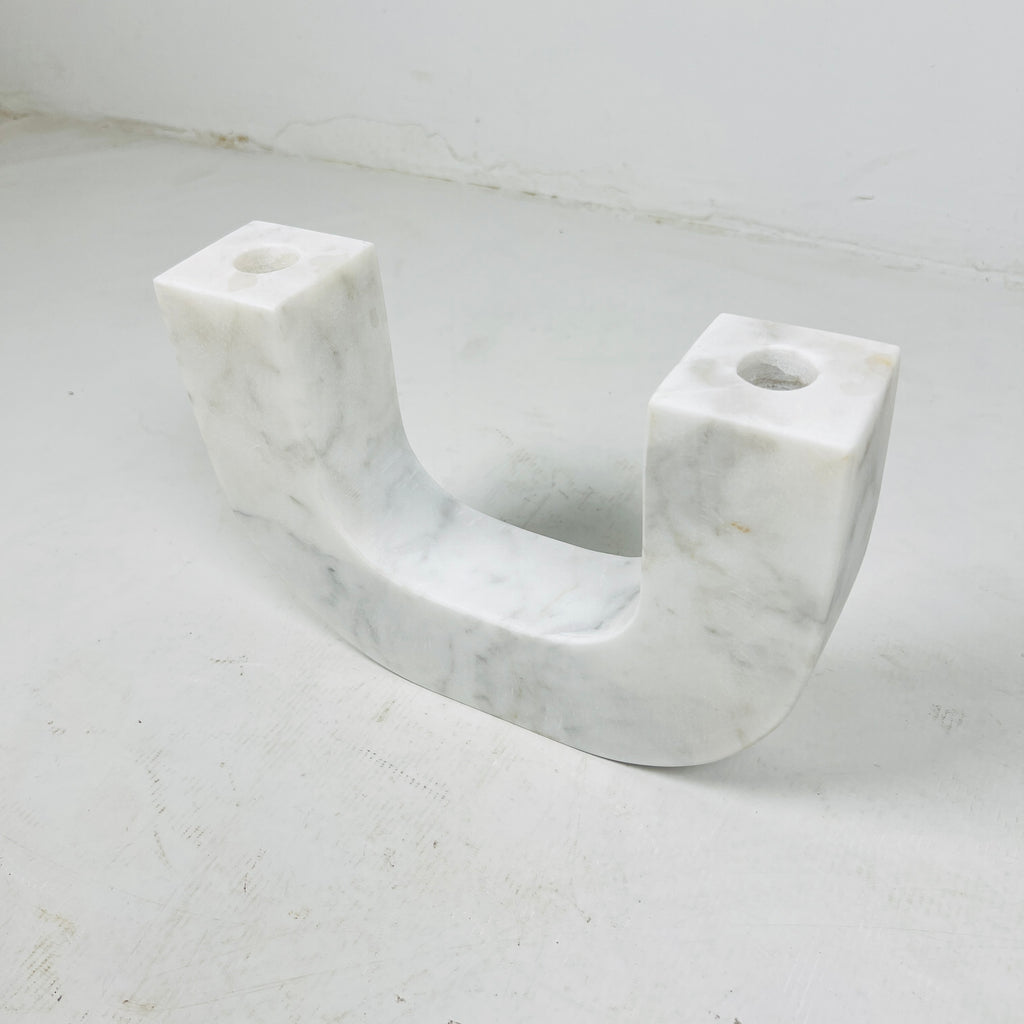 U-Shaped Marble Candle Stand