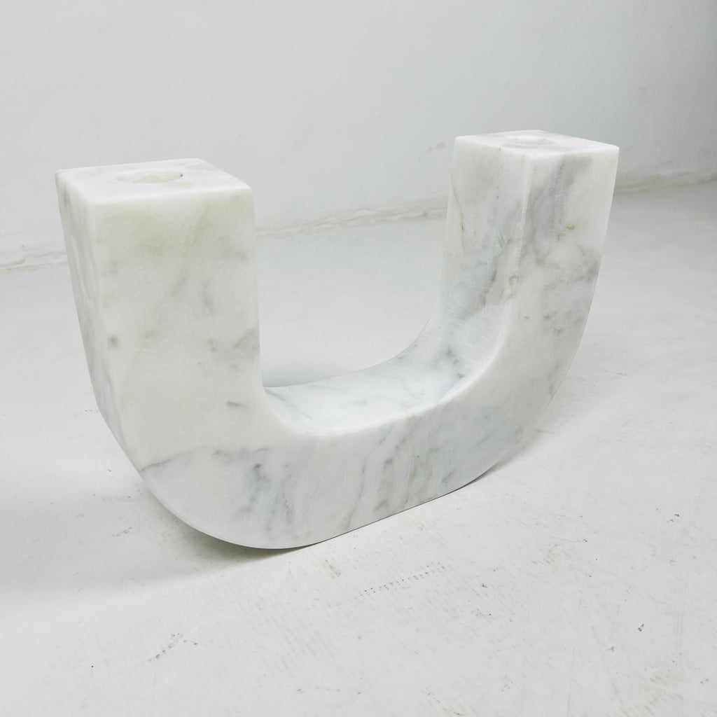 U-Shaped Marble Candle Stand