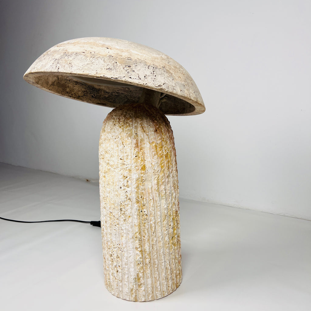 Mushroom Travertine Table Lamp