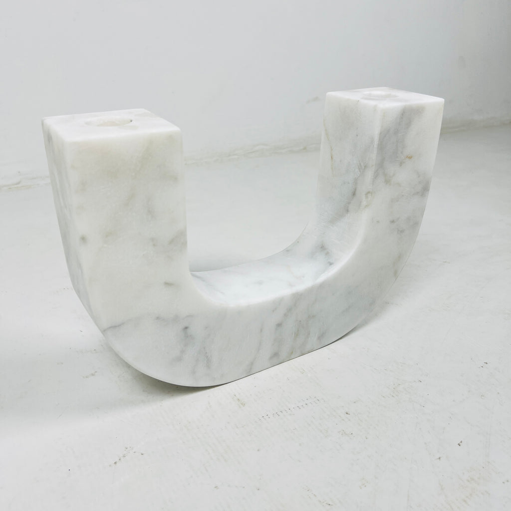 U-Shaped Marble Candle Stand