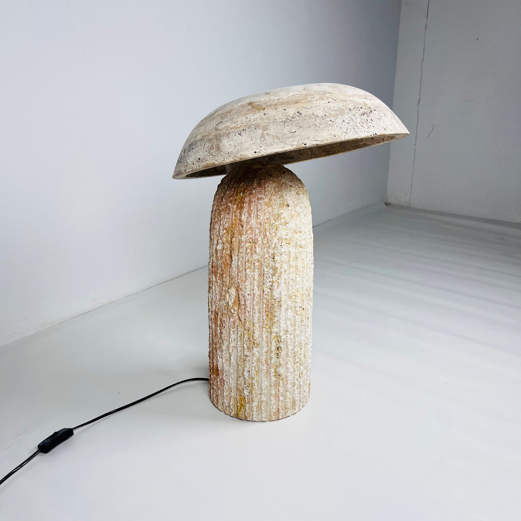 Mushroom Travertine Table Lamp