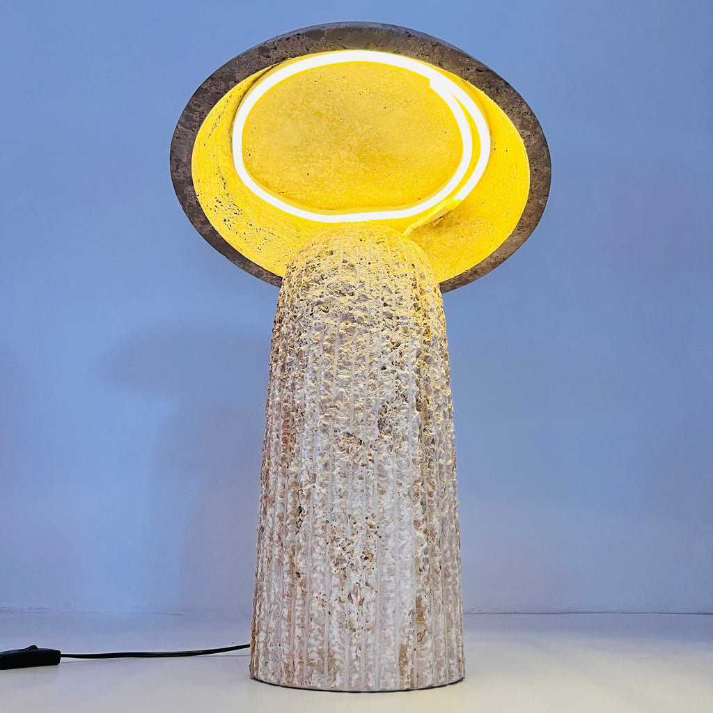 Mushroom Travertine Table Lamp