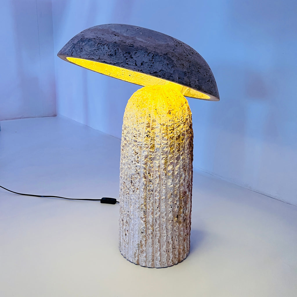 Mushroom Travertine Table Lamp