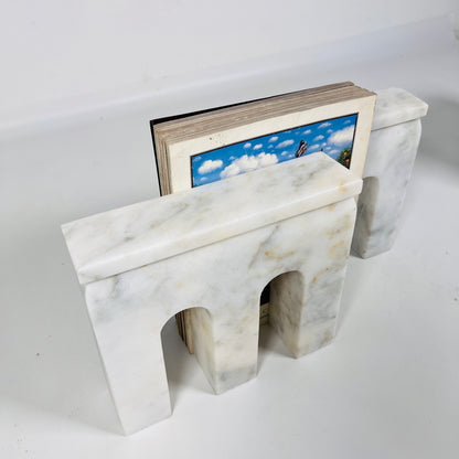 Tri-Arch Cheetah White Book End Pair