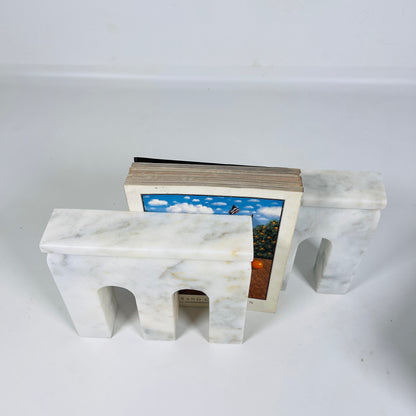 Tri-Arch Cheetah White Book End Pair