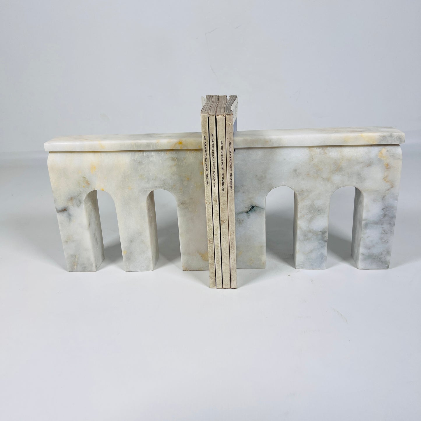 Bridge Bookends Pair - Cheetah White