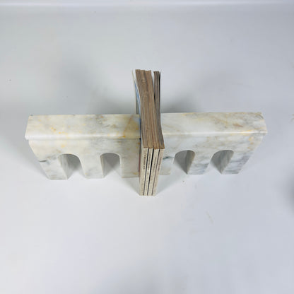 Bridge Bookends Pair - Cheetah White