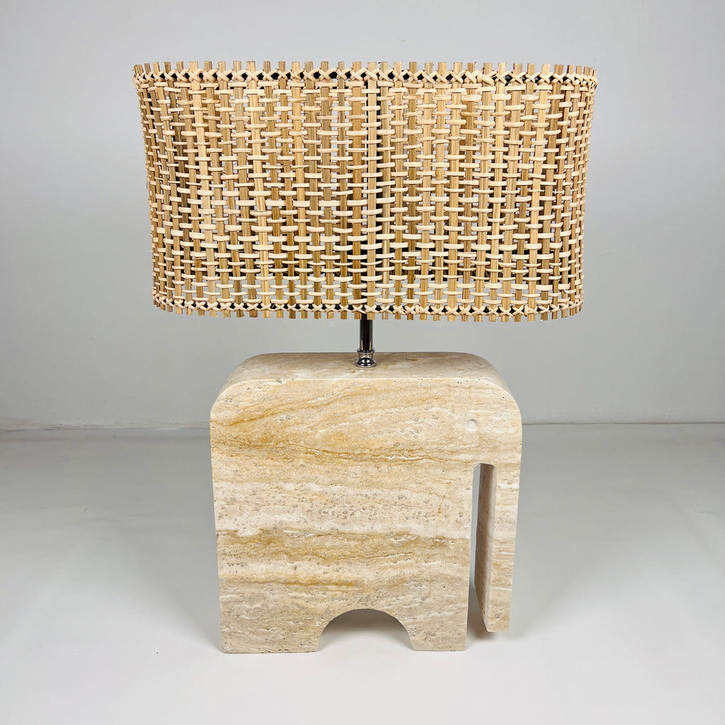 Elephant Travertine Table Lamp