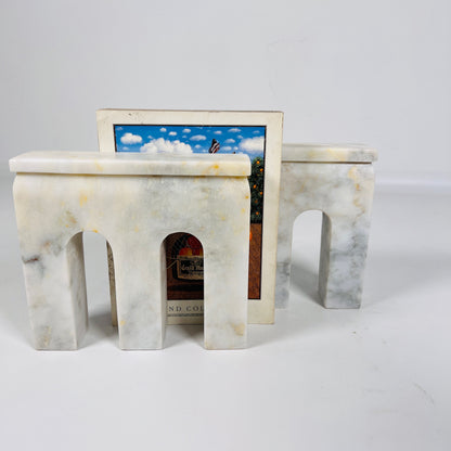 Bridge Bookends Pair - Cheetah White
