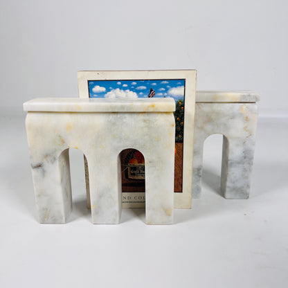 Bridge Bookends Pair - Cheetah White