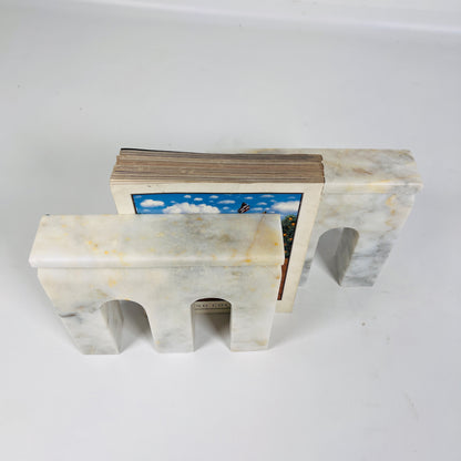 Bridge Bookends Pair - Cheetah White