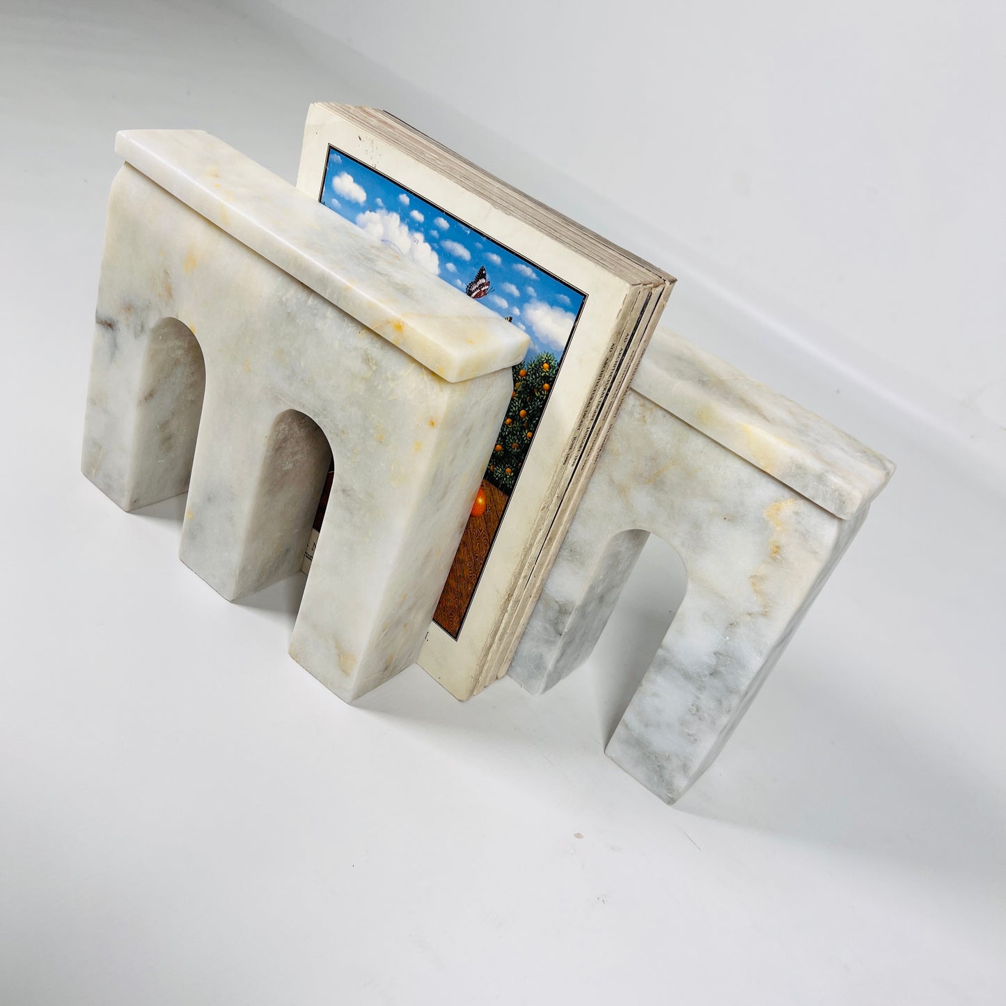 Bridge Bookends Pair - Cheetah White