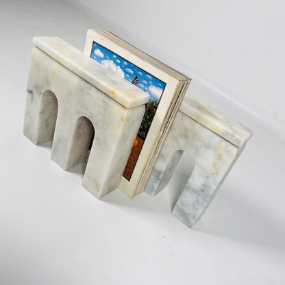 Bridge Bookends Pair - Cheetah White