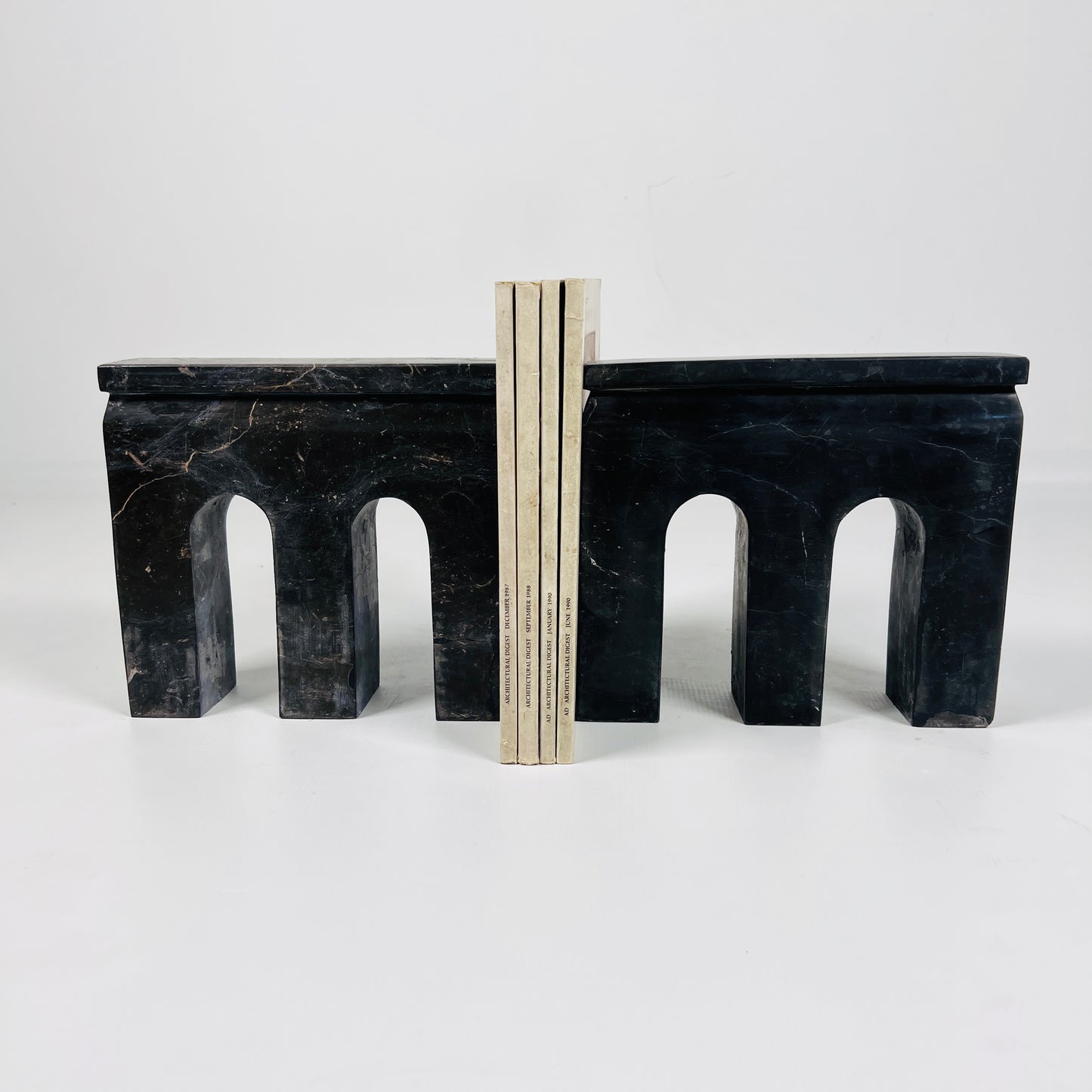 Tri-Arch Taxila Stone Book End Pair