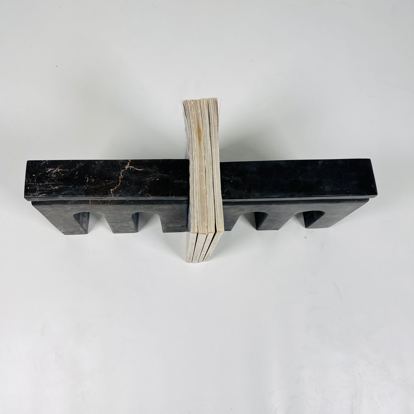 Tri-Arch Taxila Stone Book End Pair