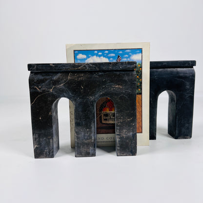 Tri-Arch Taxila Stone Book End Pair