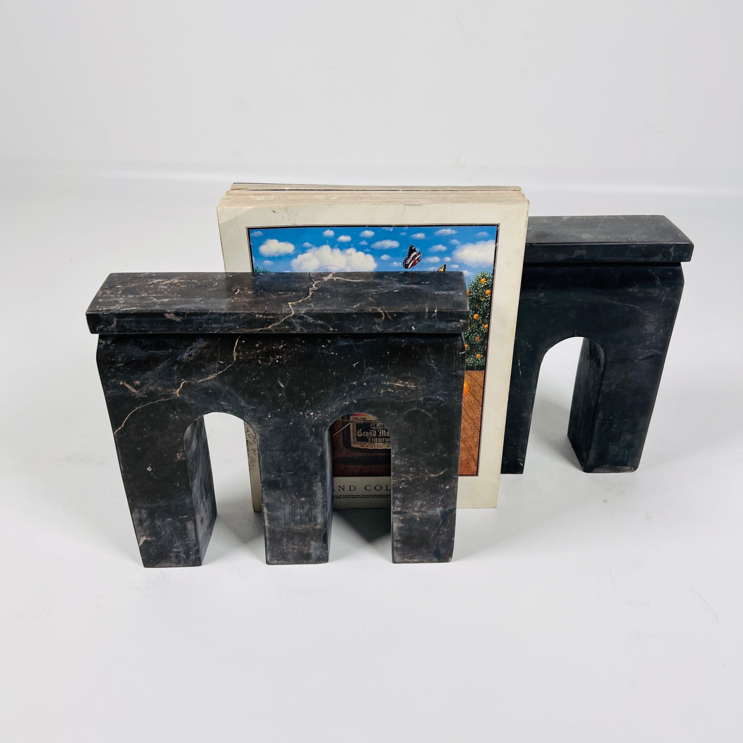 Tri-Arch Taxila Stone Book End Pair