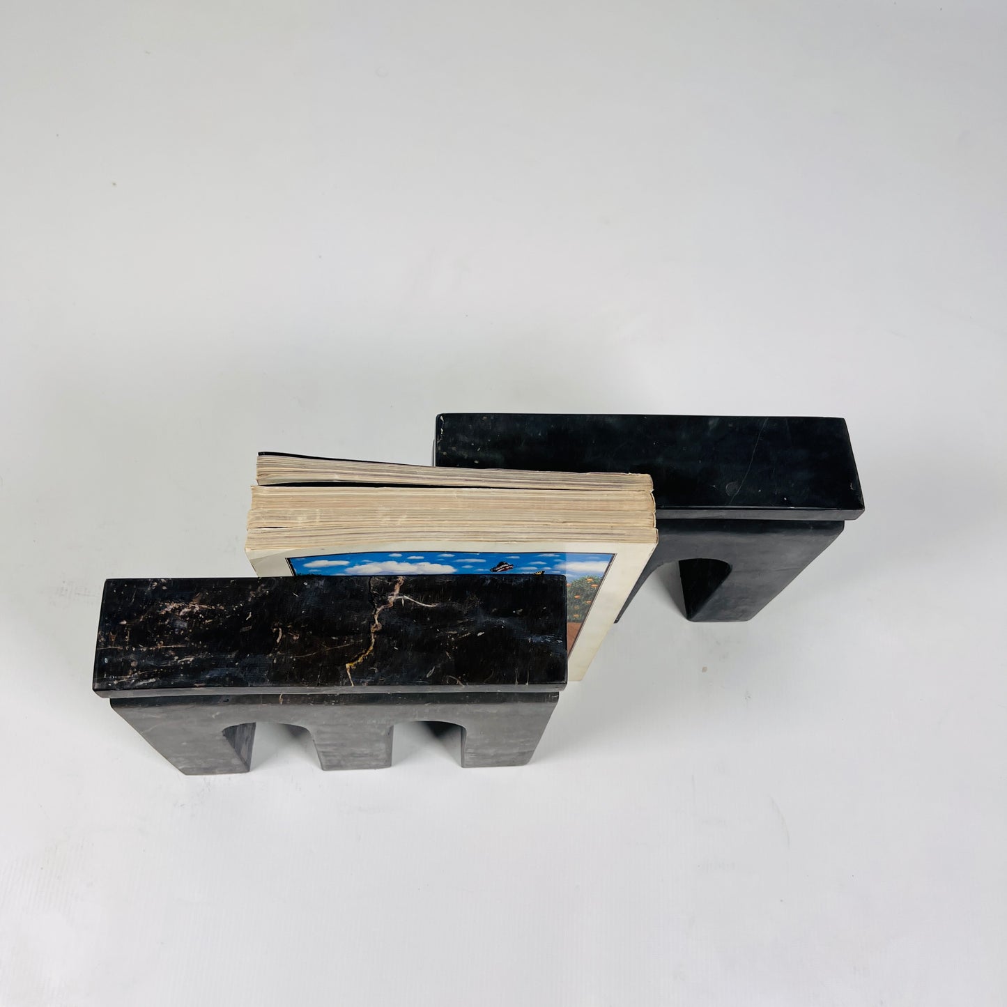 Tri-Arch Taxila Stone Book End Pair