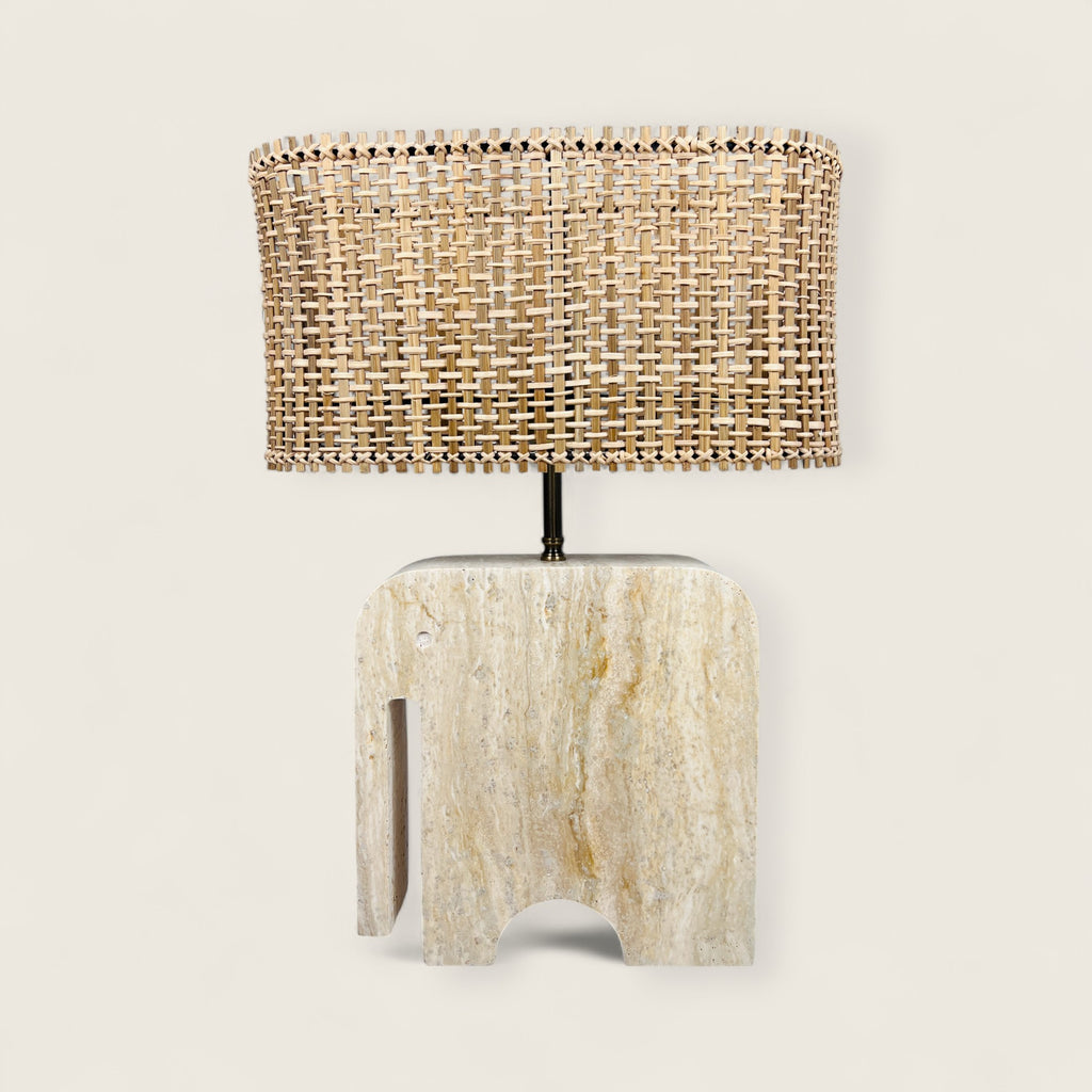 Elephant Travertine Table Lamp
