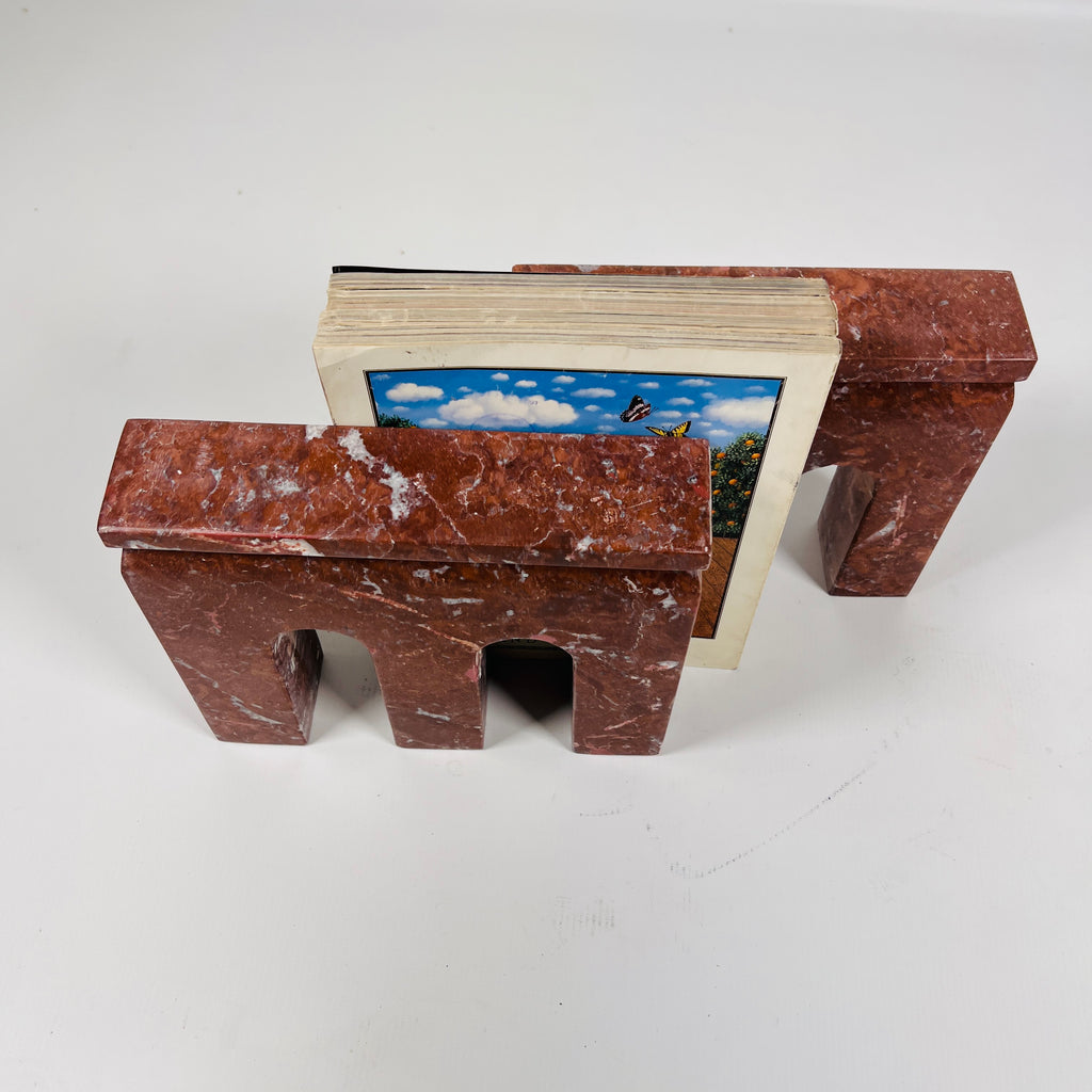 Cherry Red Three Pillar Book End Pair