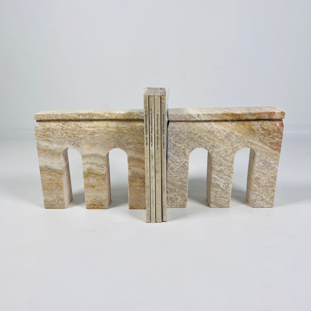 Triad Travertine Book End Pair