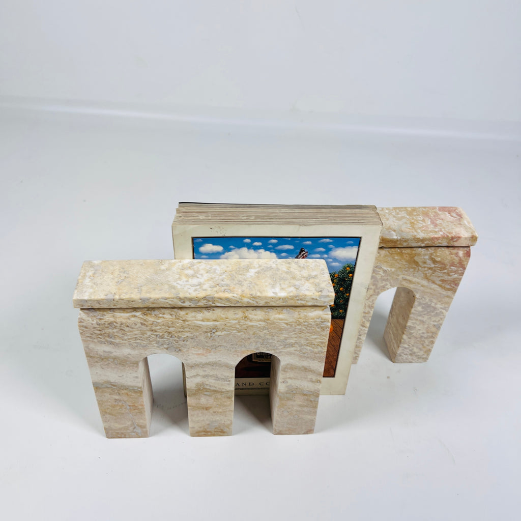 Triad Travertine Book End Pair