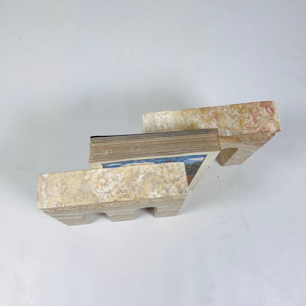 Triad Travertine Book End Pair