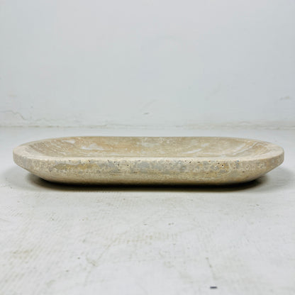 Travertine Oval Stroked Tray