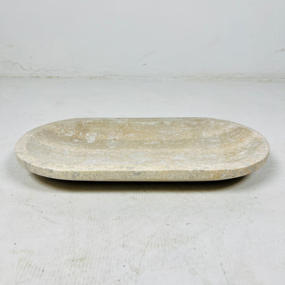 Travertine Oval Stroked Tray