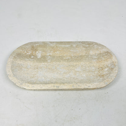 Travertine Oval Stroked Tray