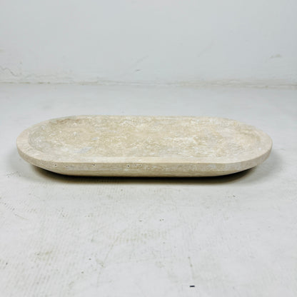 Travertine Oval Stroked Tray
