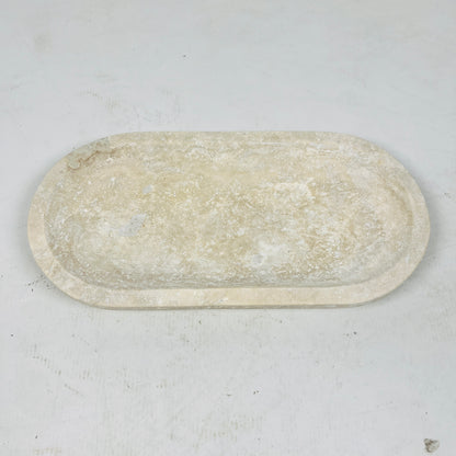 Travertine Oval Stroked Tray