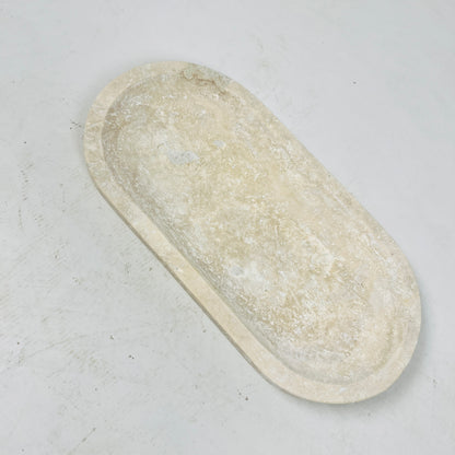 Travertine Oval Stroked Tray