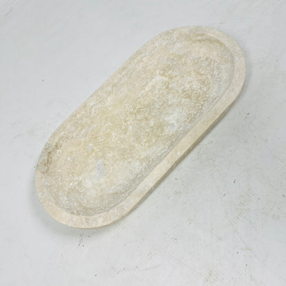 Travertine Oval Stroked Tray