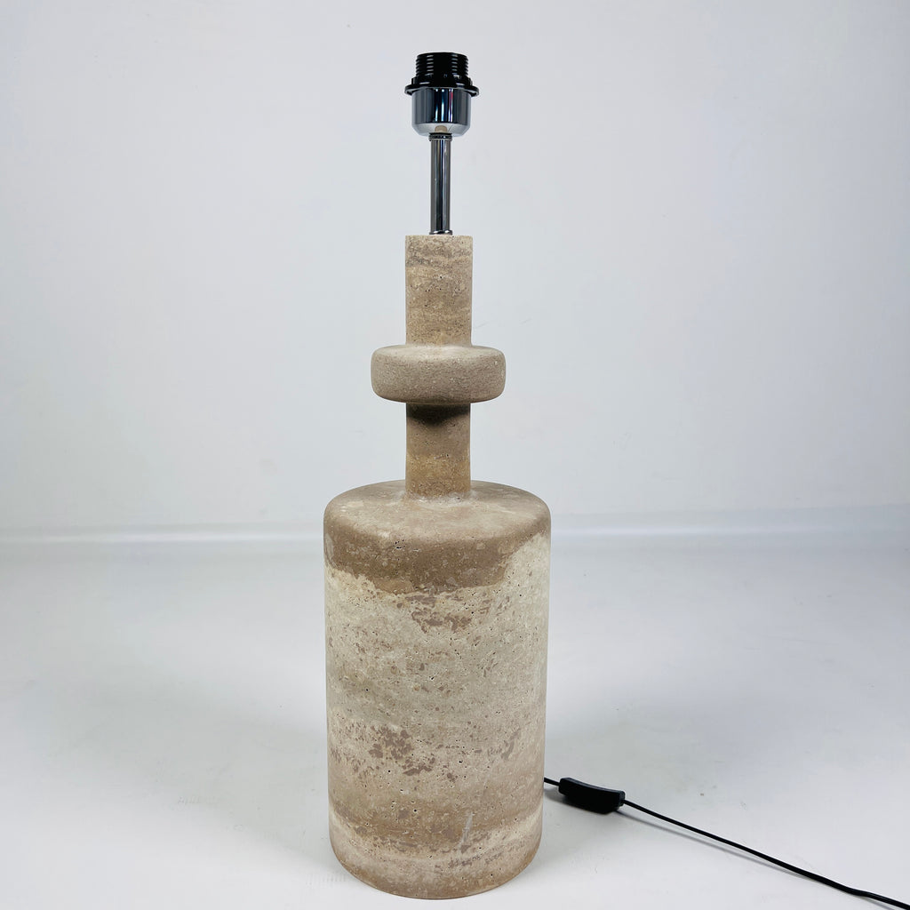 Dual Shaded Bottleneck Travertine Table Lamp