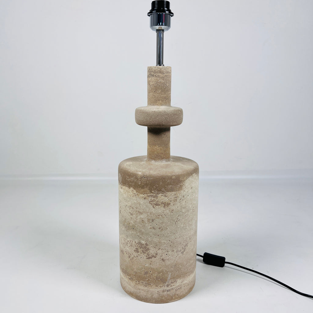 Dual Shaded Bottleneck Travertine Table Lamp