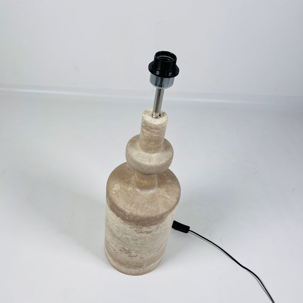 Dual Shaded Bottleneck Travertine Table Lamp