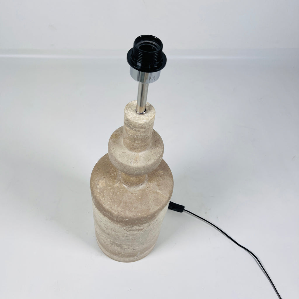 Dual Shaded Bottleneck Travertine Table Lamp