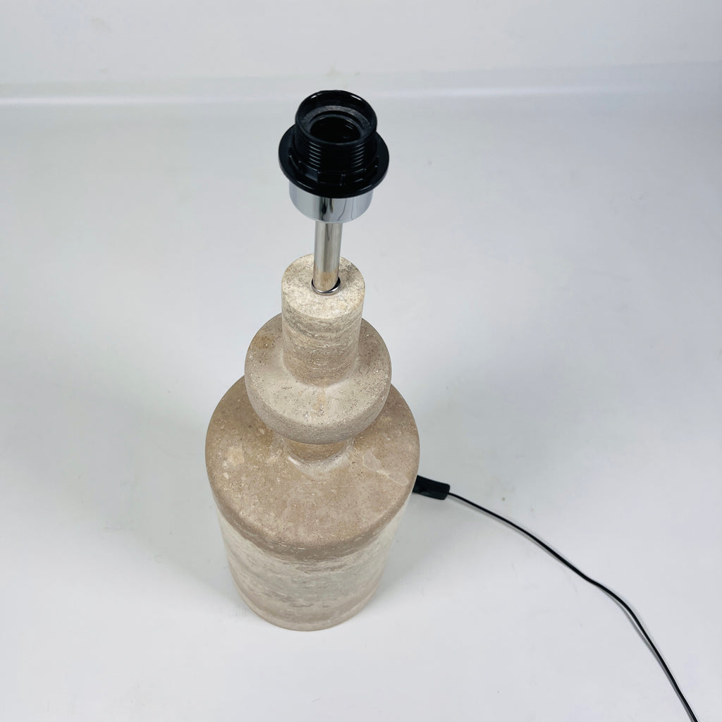 Dual Shaded Bottleneck Travertine Table Lamp