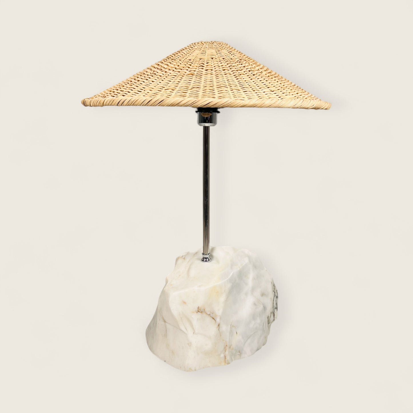 Wide Stone Base Lamp - Gray Commando