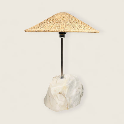 Wide Stone Base Lamp - Gray Commando