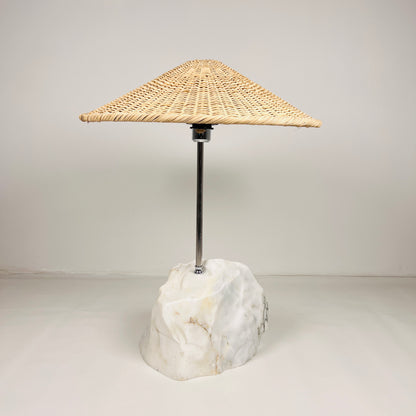 Wide Stone Base Lamp - Gray Commando