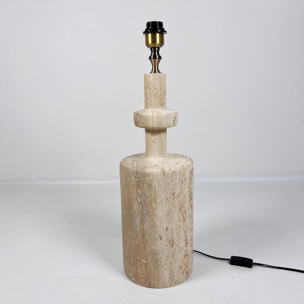 Dual Tone Travertine Table Lamp