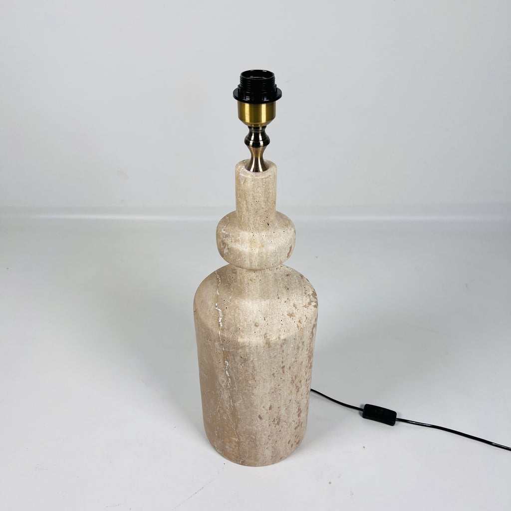 Dual Tone Travertine Table Lamp