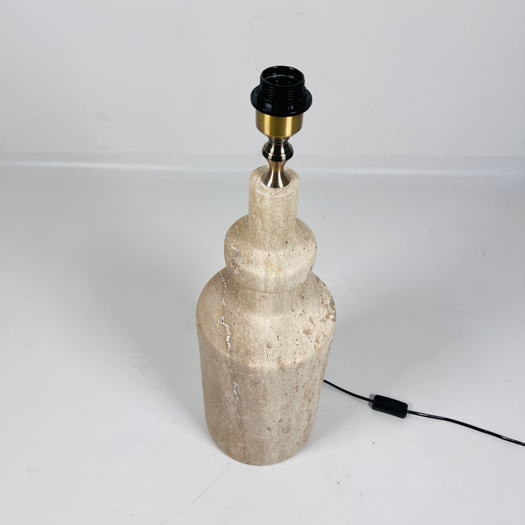 Dual Tone Travertine Table Lamp